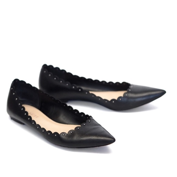 Coach Shoes Coach Jill Black Leather Stud Scallop Trim